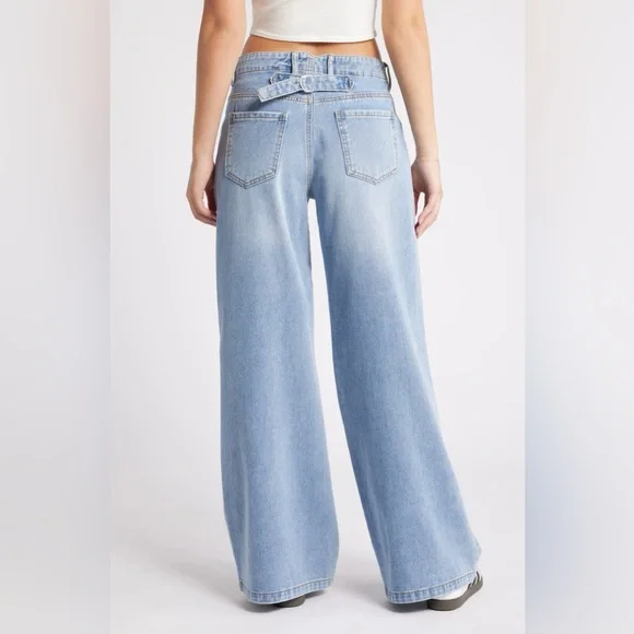 PTCL Classic Blue Wide-Leg Women Jeans - Picture 2 of 6